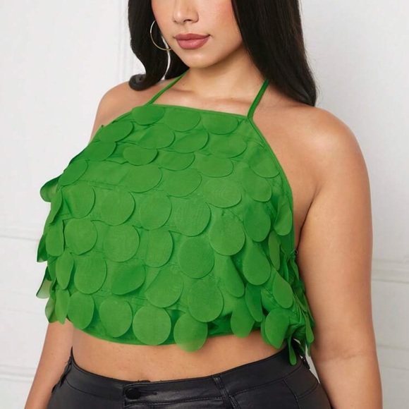 SXY Plus Tops - 💚 PLUS Green Crop Halter 💚